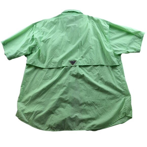 Columbia Mens PFG Fishing Shirt Size XXL Outdoors Activewear Green Short Sleeve - Picture 2 of 16